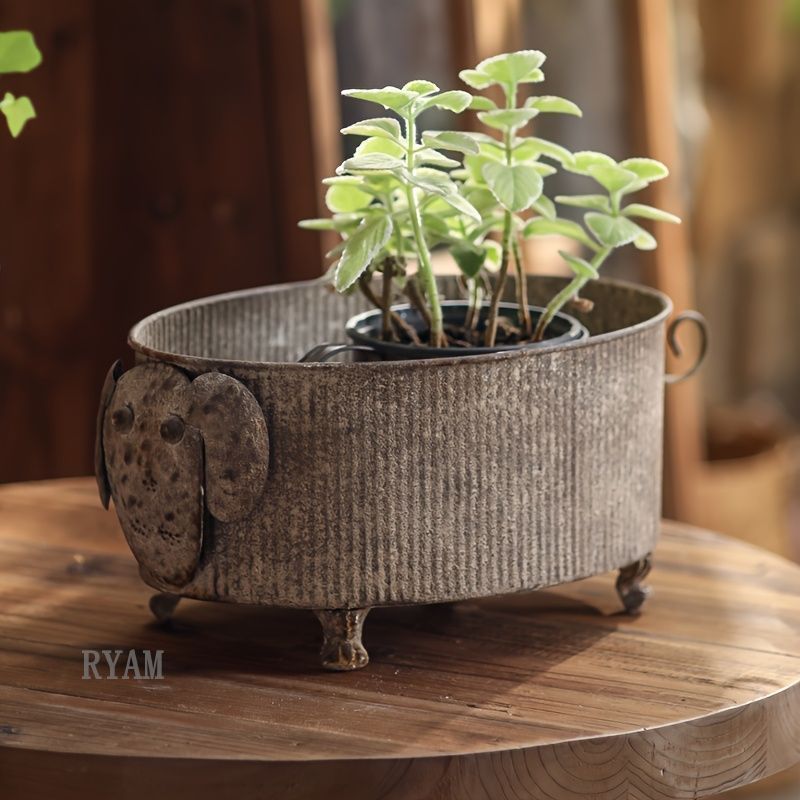 プランター 植木鉢 プランターポット ヴィンテージ風 おしゃれ かわいい アニマル 動物 アンティーク風 多肉植物 寄せ植え 屋内 屋外 ガーデニング グリーン 小物入れ インテリア おもしろ雑貨 4