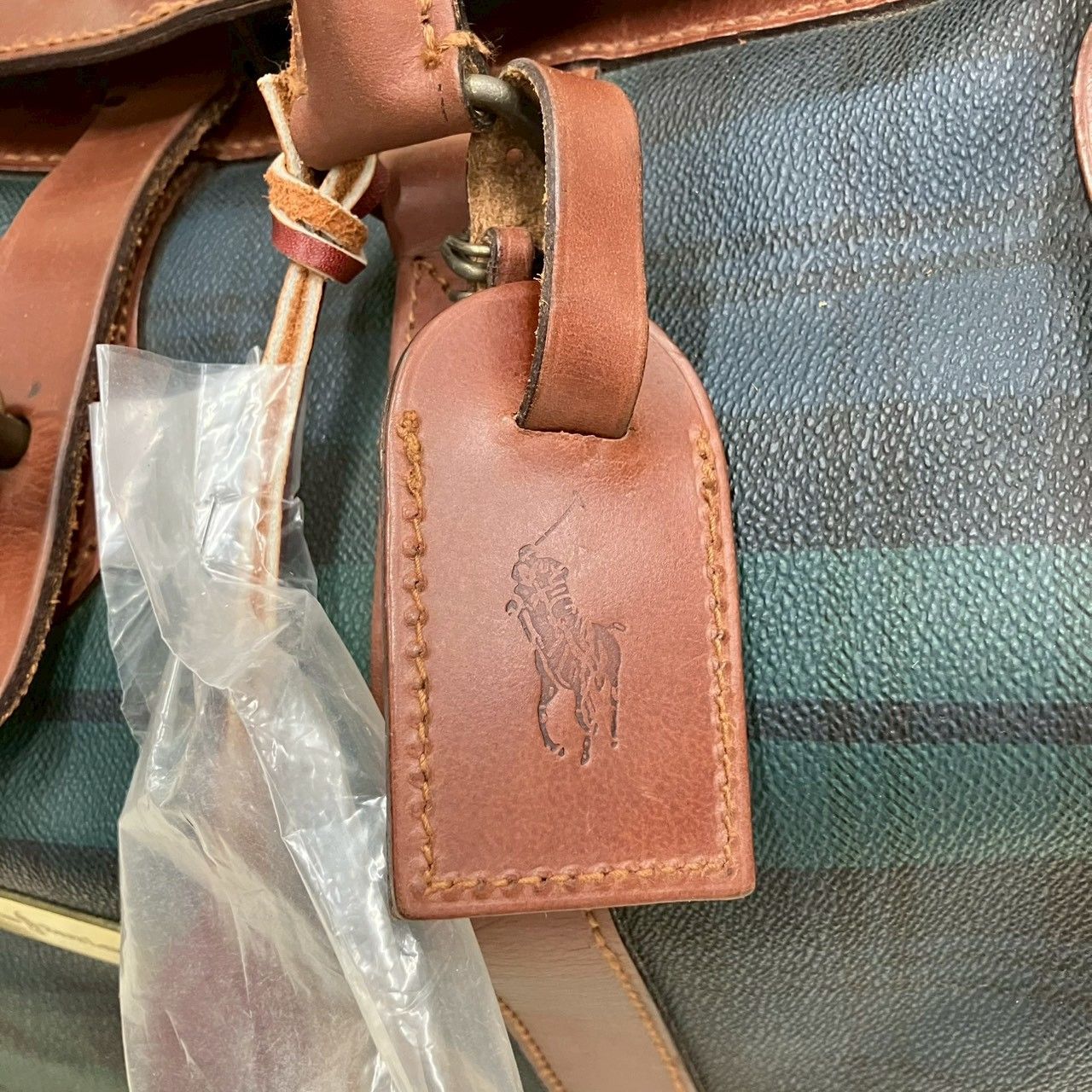 売約済★　ポロラルフローレン ボストンバッグ チェック 大容量 鍵ベルトブラシ ポロラルフローレン ボストンバッグ 大容量 ブラックウォッチ チェック