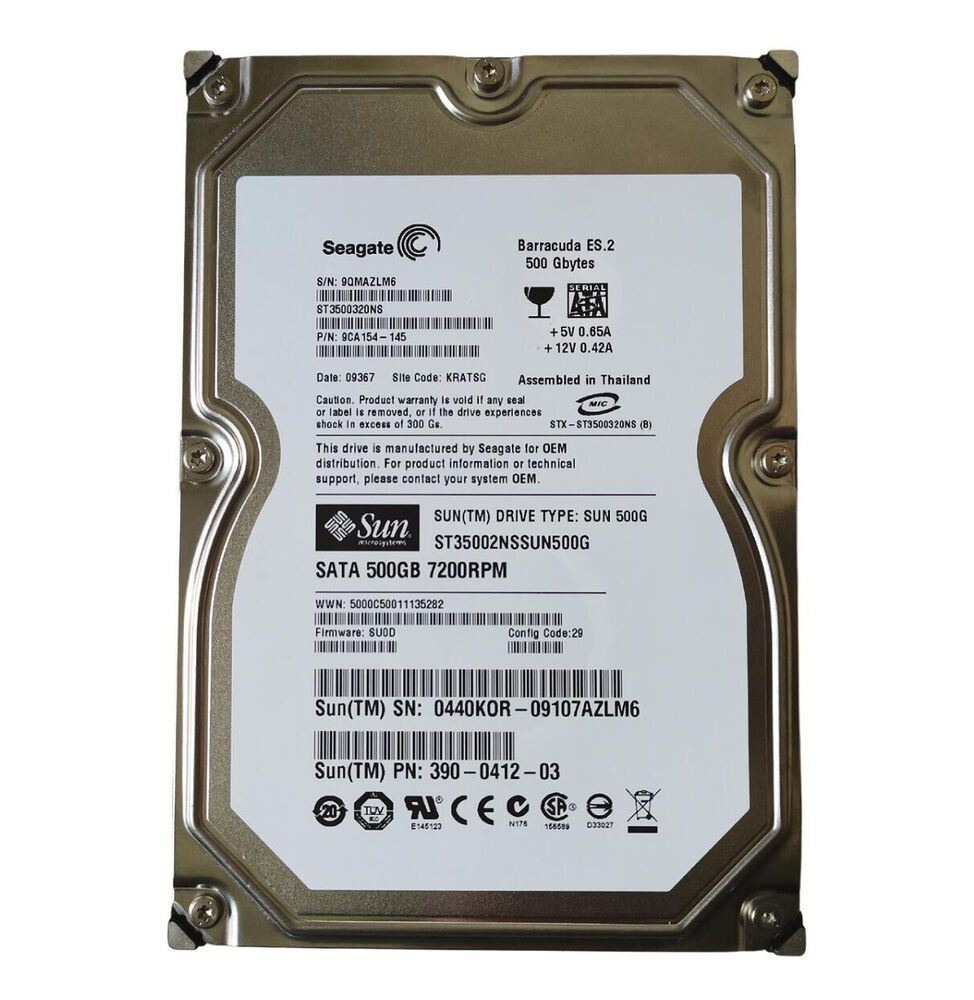 Seagate Barracuda ES.2 500GB ST3500320NS 7200 RPM SATA 3.5