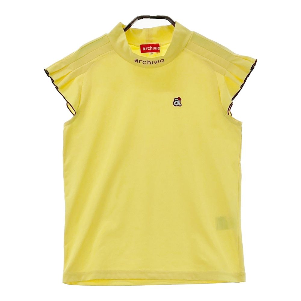 サイズ：36 ARCHIVIO アルチビオ ハイネック 半袖Tシャツ イエロー系