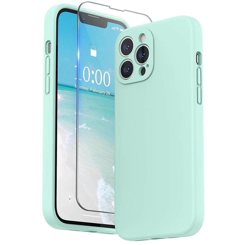 新品　SURPHY iPhone13 Pro Maxケース シリコン， フィルム付き 6.7インチ対応(2021)アイフォン13 プロマックスシリコンケース（レンズの全面保護） 耐衝撃 超軽量 指紋防止 全面保護 iPhone13 Pro Maxソ