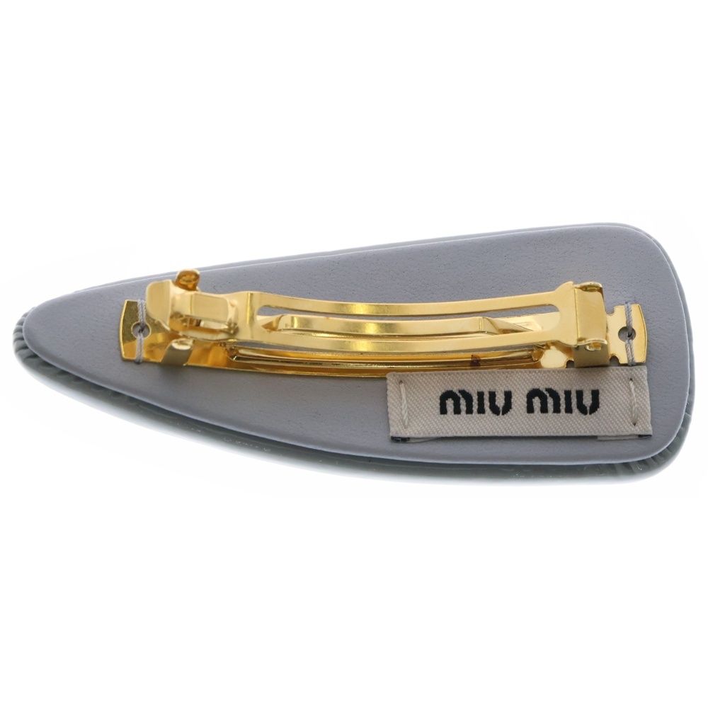 miumiu (ミュウミュウ) ロゴ ヘア バレッタ ライトブルー