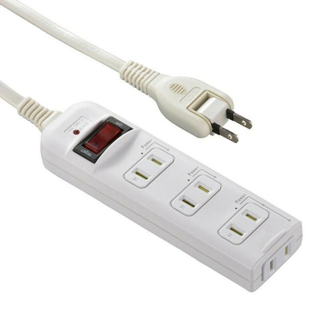 OHM 発煙ガードスイッチ付タップ 4個口 1m HS-T41HJ3-W