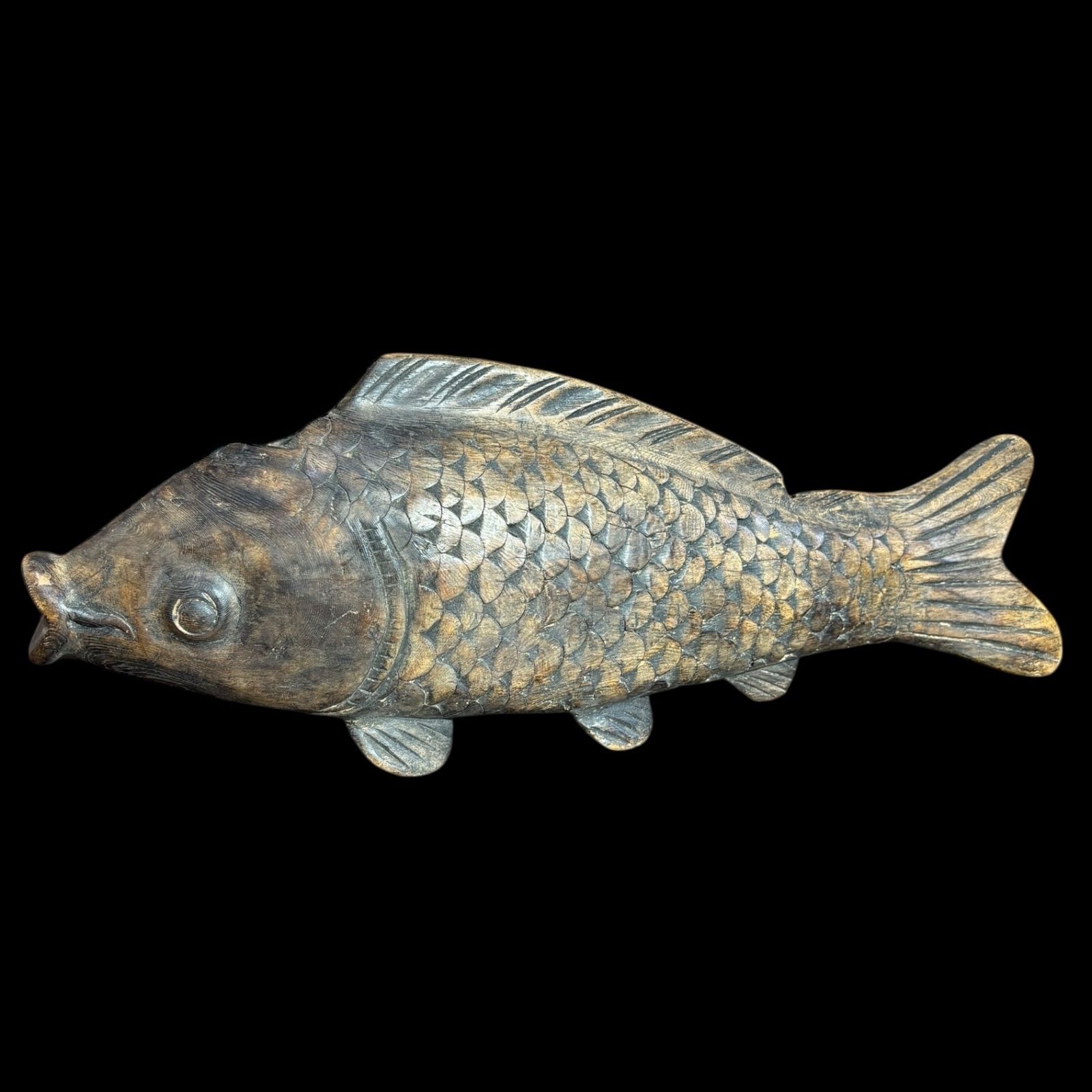 自在鉤横木、鯉の自在鉤、鯉の木彫り、木彫りの鯉、鯉の置き物