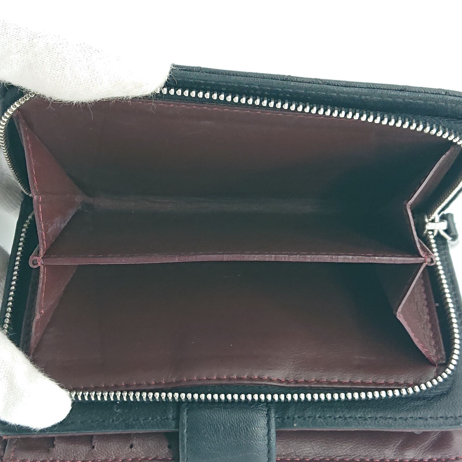 美品】CHANEL シャネル マトラッセ 二つ折り財布 ラムスキン 黒