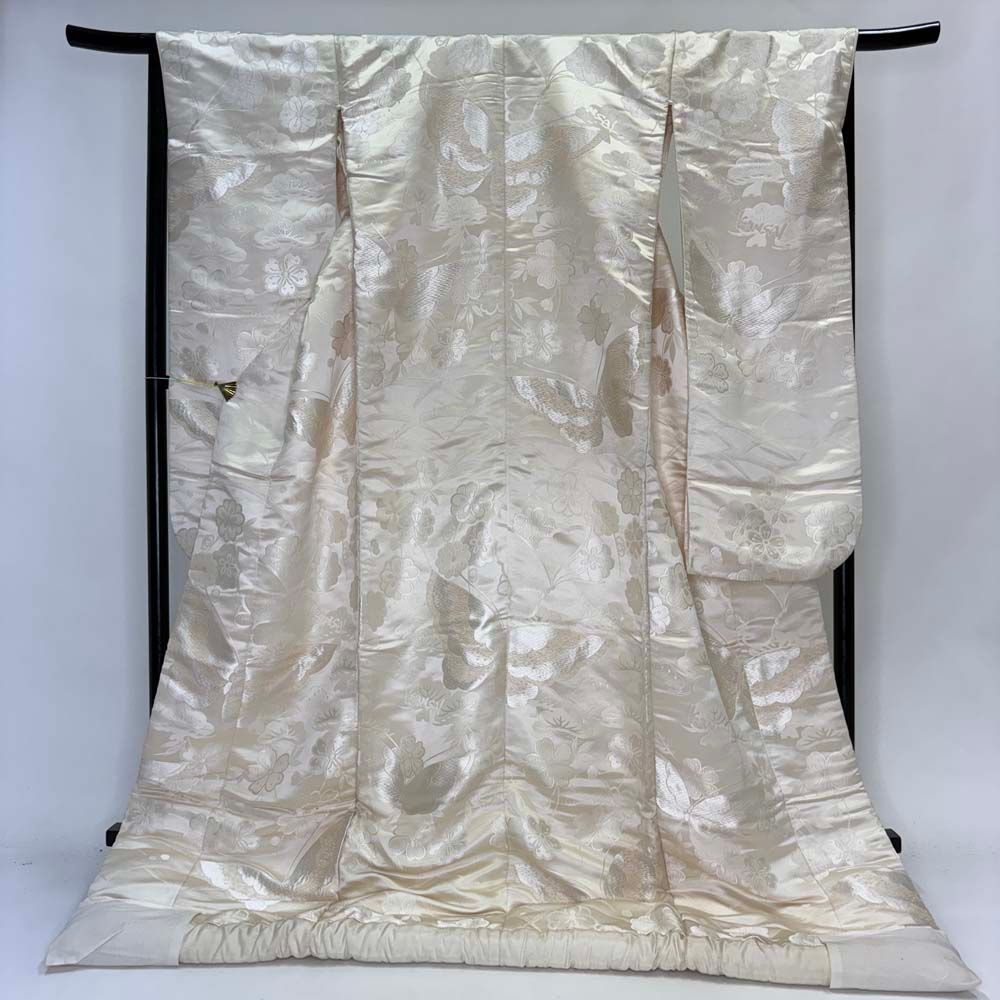 掛下帯 白帯 帯 花嫁衣装 結婚式 白無垢　着付け 舞台 結び帯 掛下用 花嫁用 掛下帯 白 桜 花嫁衣装 結婚式