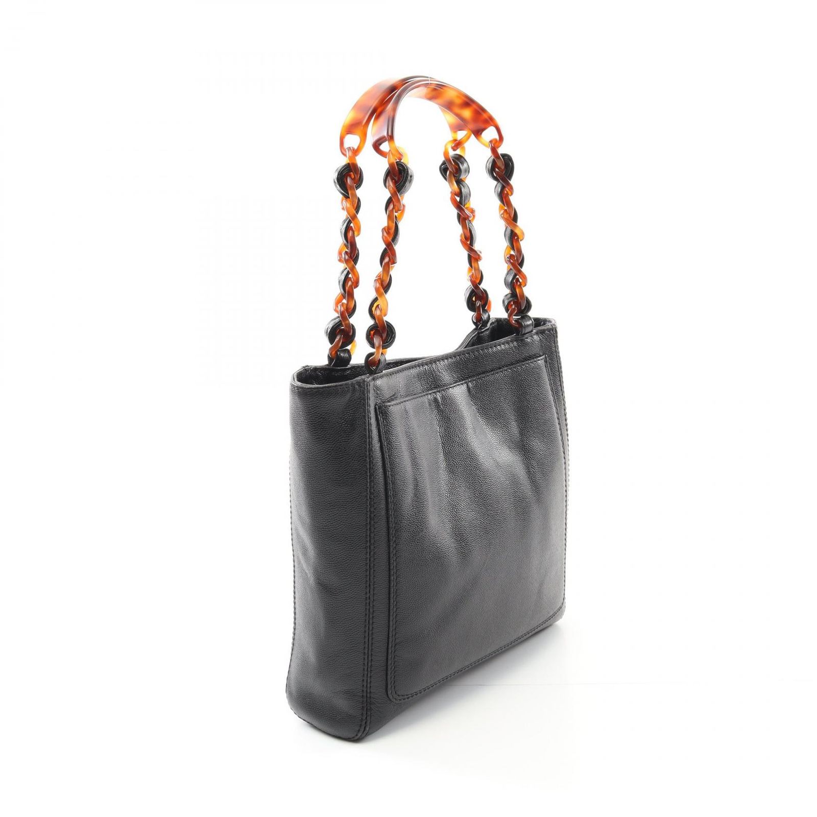 シャネル CHANEL トートバッグ ココマーク ブラック キャビアスキン  