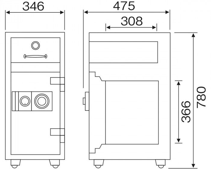 ダイヤセーフ 夜間投入耐火金庫 ダイヤル式 ダイヤルタイプ P79