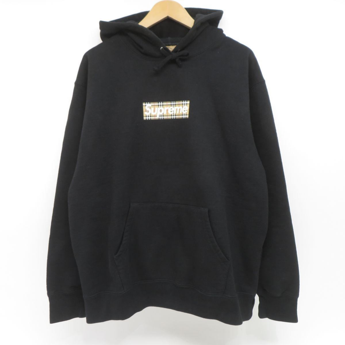 Supreme シュプリーム × Burberry バーバリー 22SS Box Logo Hooded Sweatshirt パーカー プルオーバー Lサイズ ※中古