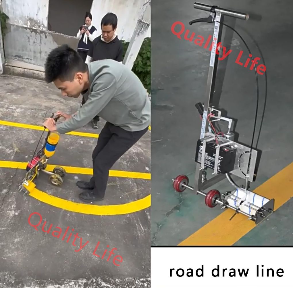 電気ペイントラインペインターバスケットボールコート路面塗装機ライン幅5|10|15cmより高い設計駐車場 フロアペイントライン塗装に最適 HRDEVELOPMENT_JP