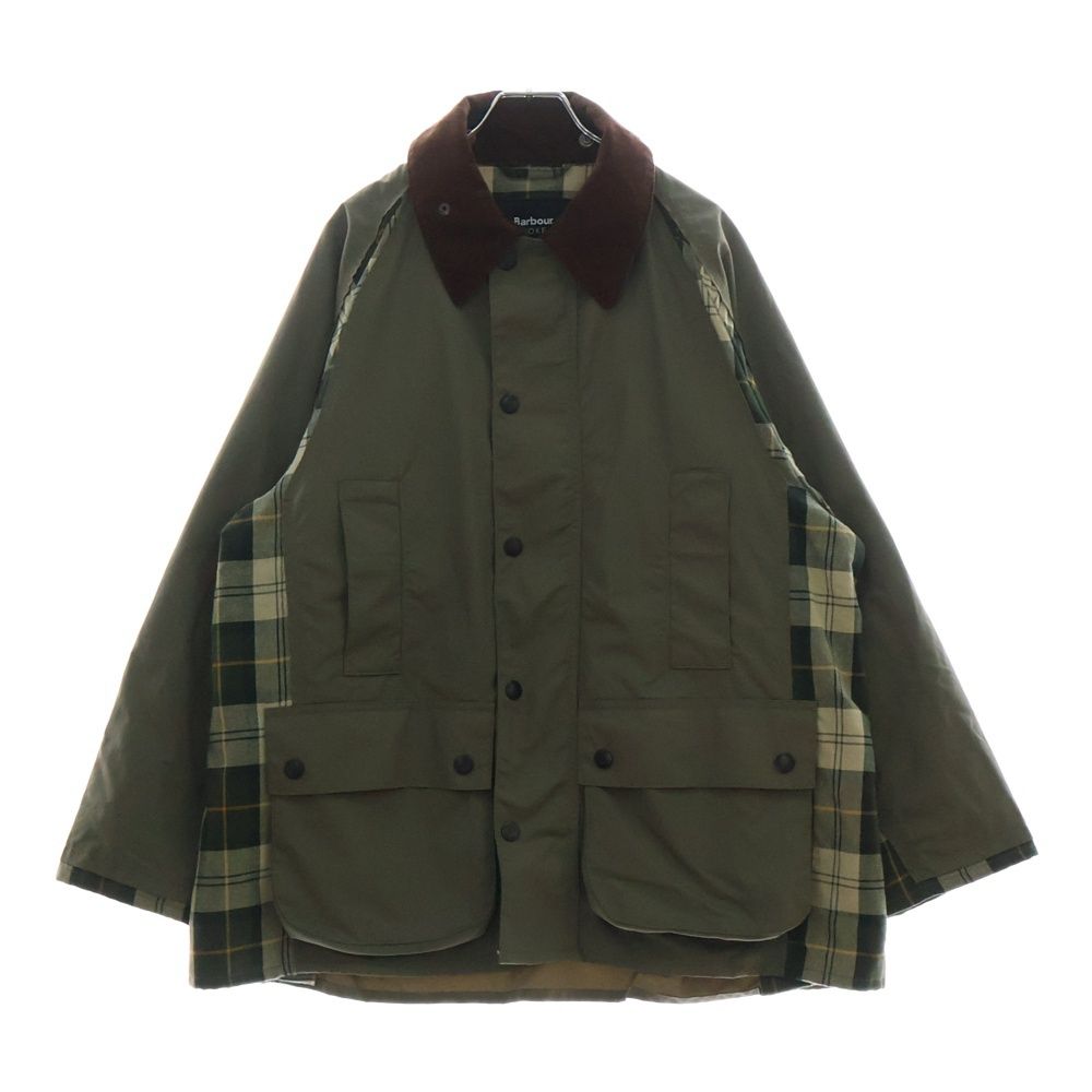 Barbour バブアー × YOKE BROKEN BEAUFORT ×ヨーク 裏地チェック ダブルジップナイロンジャケット ブルゾン カーキ 231MCAS056