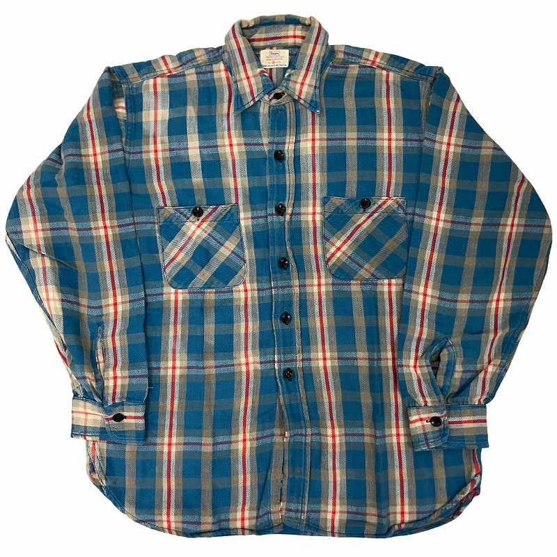 60s Sears チェック柄ネルシャツ 14-S-14½ アメカジ シアーズ SEARS ヴィンテージ 60s ネルシャツ 長袖 チェック M
