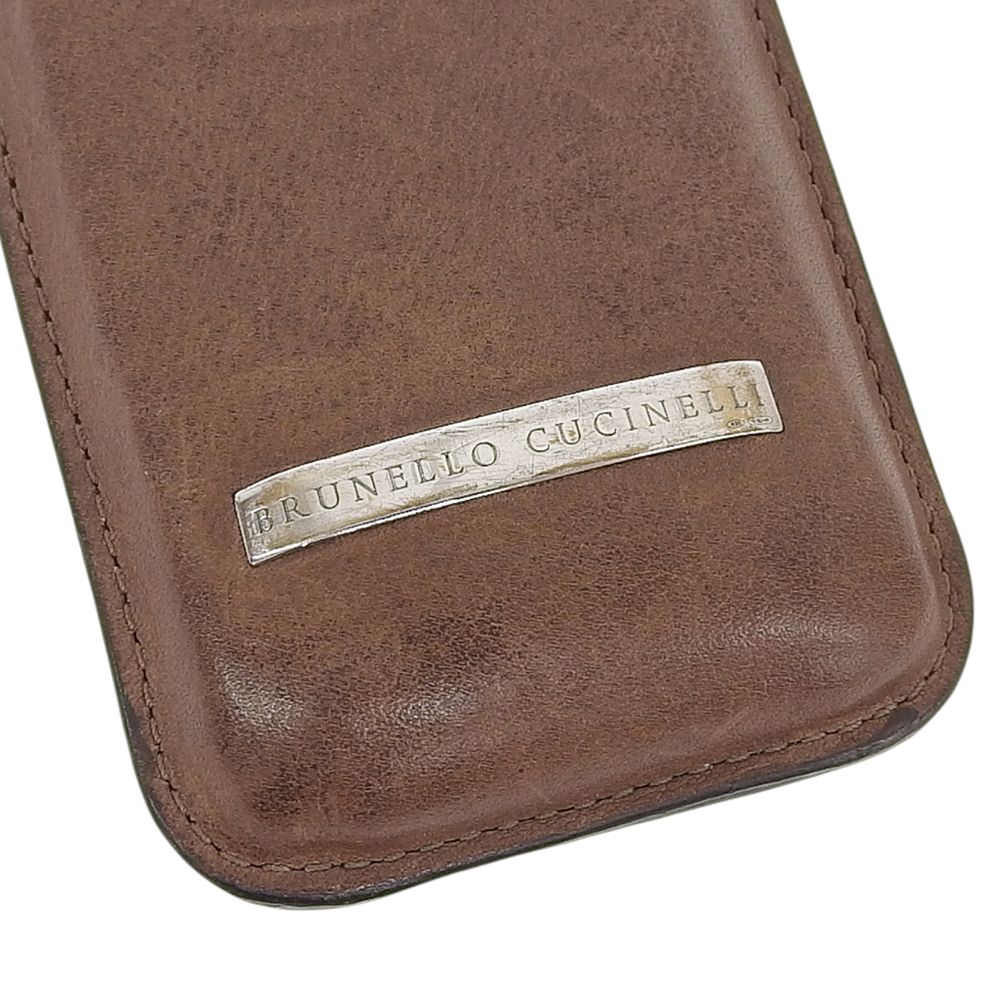 魅惑的な 超 ブルネロクチネリ Brunello Cucinelli アイテム フルグレインレザー ペンケース ペンホルダー シルバー800タグ 万年筆 メンズ レディース ビジネス 購入