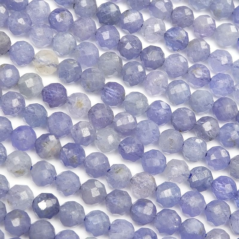 タンザナイト 32面カット 丸玉 4mm［プレミアムカット］【1連販売 