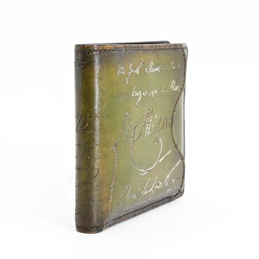 ベルルッティの二つ折りのお札入れ BERLUTI ベルルッティ 2つ折り財布 小銭入れ付き/コンパクト