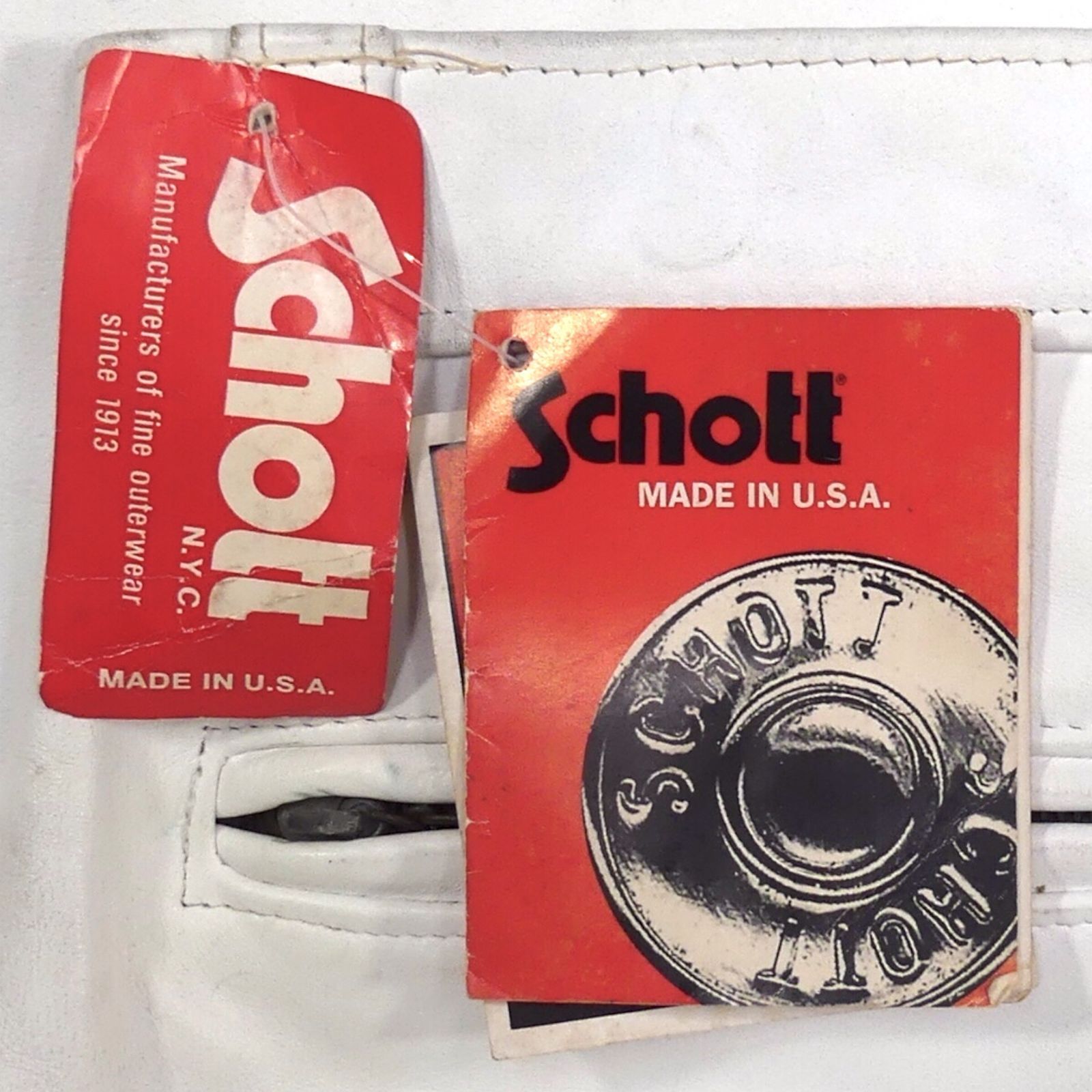 Schott ショット レザーパンツ W32 本革 白 希少 メンズ 革パンツ 本皮