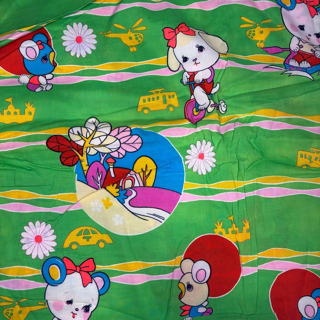 昭和レトロ 大判 生地 はぎれ ヴィンテージ ファブリック アニマル 新幹線 乗り物 布 古布 ビンテージ 昭和レトロ キャラクター Japanese Retro Fabric Vintage Japanese Textile USTAUSTRALIA_COM_AU