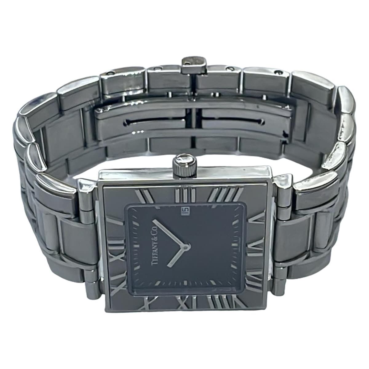 TIFFANY-Co. ティファニー 腕時計 アトラススクエア レディース 黒