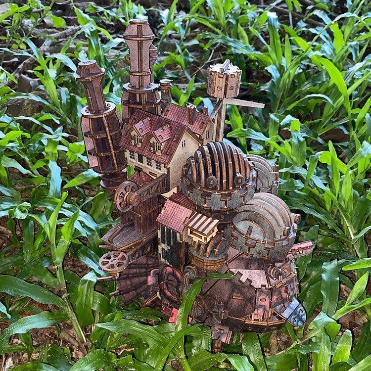 新品 パズル ハウルの動く城 ki-gu-mi 3D立体パズル 3D木製