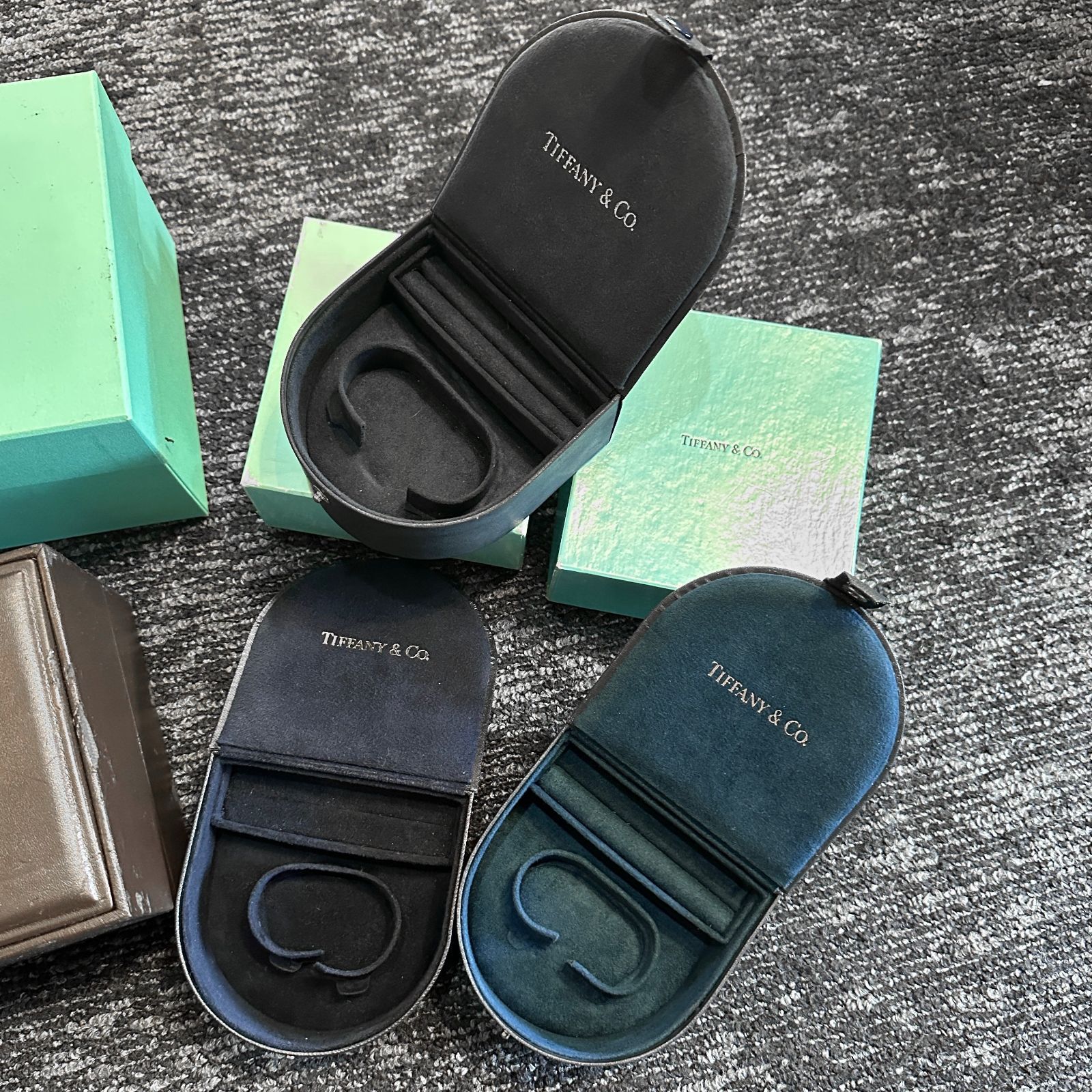 美品 ティファニー 時計 ケース 空き箱 BOX ブルー ブラック MA33 