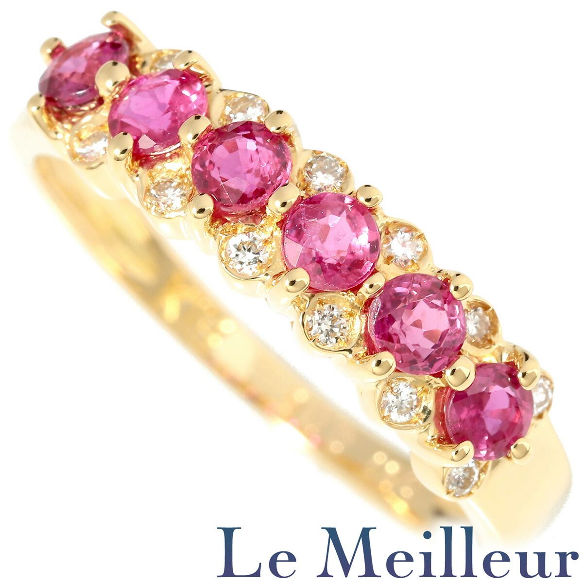 リング 指輪 ルビー 0.81ct ダイヤモンド K18 12号 中古 プレラブド  