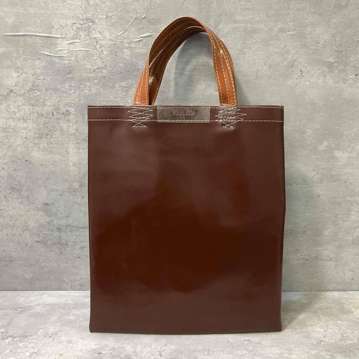 90-00s COMME des GARCONS×THIS＆THAT 青山 ステッチデザイントートバッグ ブラウン コムデギャルソン