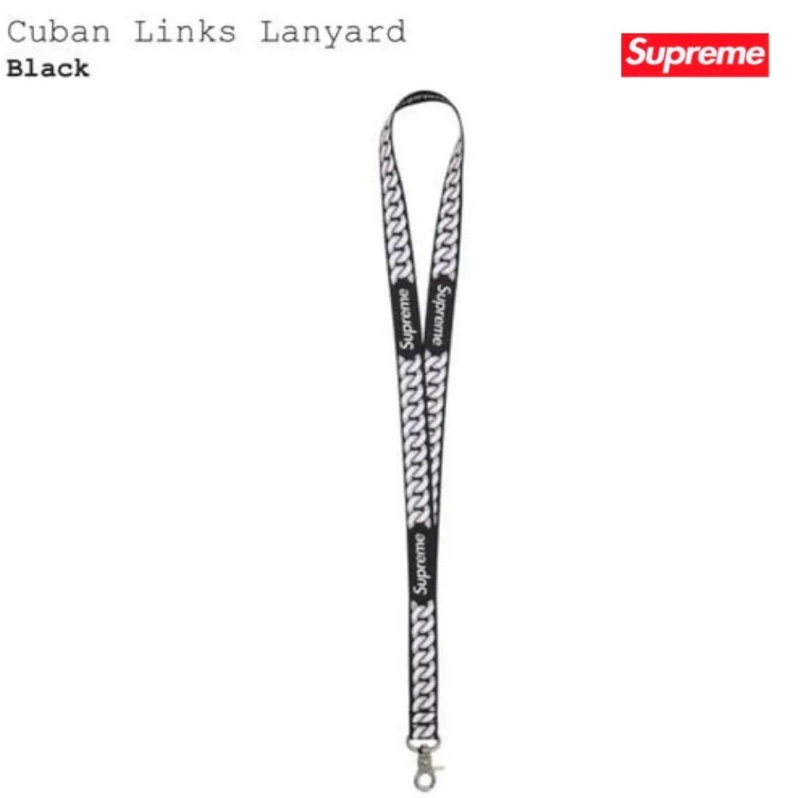 Supreme Cuban Links Lanyard Black 22SS Supreme Cuban Links Lanyard