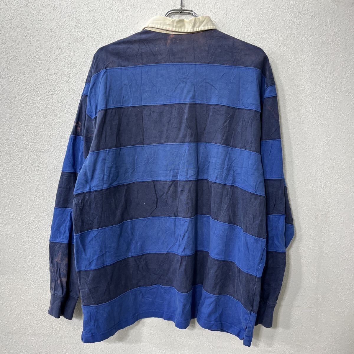 POLO RALPH LAUREN 長袖 ボーダー ラガーシャツ XL ブルー