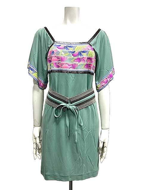 【中古】LEONARD　FASHION　COLLECTION　レオナールファッションコレクション　半袖トップス　シルク64％　38サイズ　9号＿s-0496-r26 中古】LEONARD FASHION COLLECTION レオナールファッション