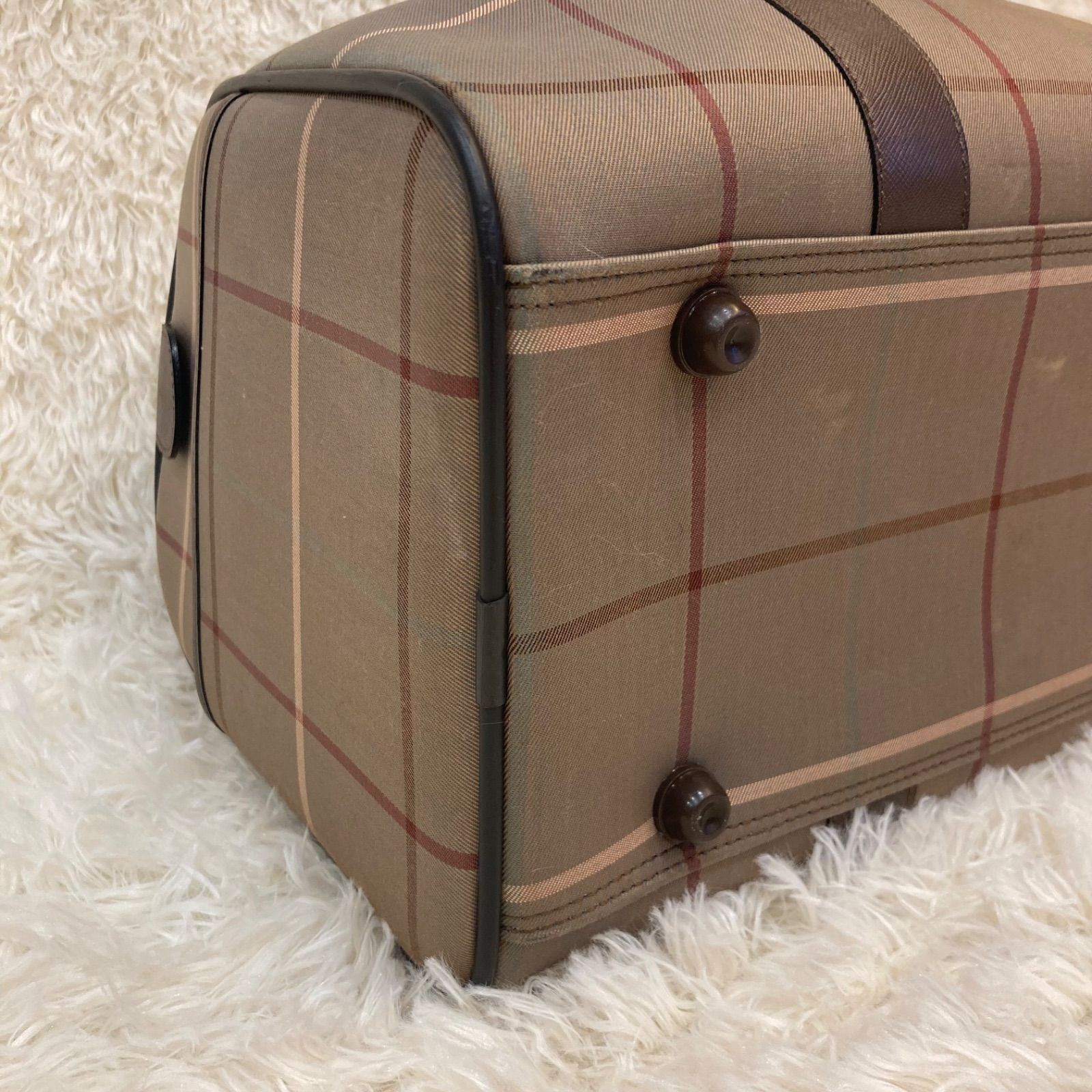 Burberry ボストンバッグ　玉虫色　ホースロゴ　ノバチェック Burberrys バーバリーズ ボストンバッグ ノバチェック 玉虫色