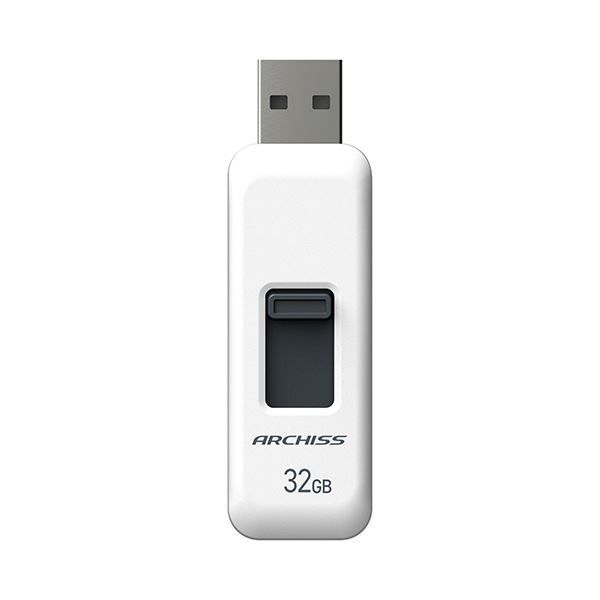 まとめ アーキスUSB2.0 スライド式フラッシュメモリ 32GB ホワイト AS-032GU2-PSW 1個 ×5セット