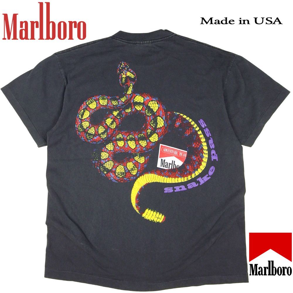 BBYP タバコ Tシャツ 古着 黒 マルボロ Marlboro 蛇 スネーク Snake Pass Marlboro 90's 90年代 90s スネーク ポケット