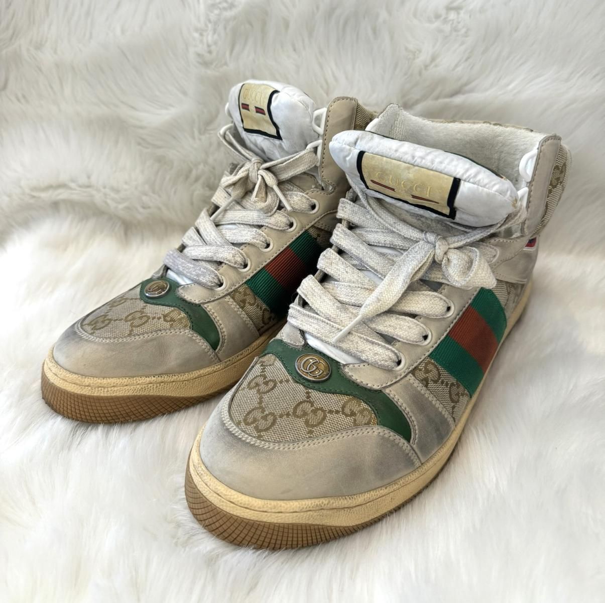 GUCCI （グッチ） GGｷｬﾝﾊﾞｽ ｽﾆｰｶｰ 靴 靴/ﾒﾝｽﾞ Beige スクリーナー 