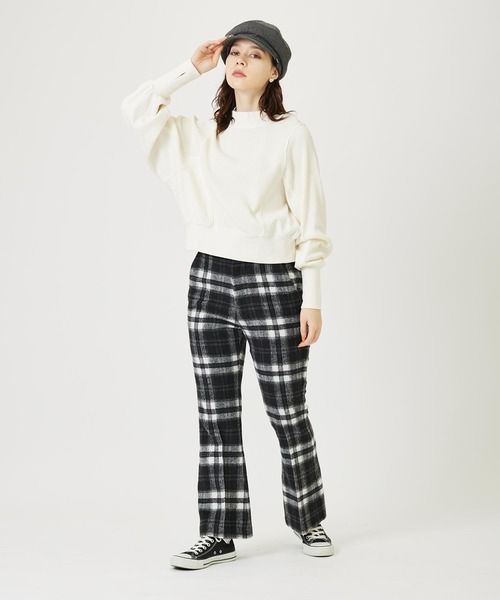 パンツ ミルクフェド MILKFED PLAID FLARE PANTS 103234031008