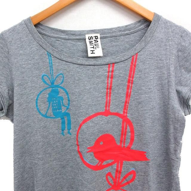 ポールスミス ピンク paul smith PINK 国内正規品 プリント Tシャツ カットソー 半袖 ボートネック コットン 綿 M グレー 灰 /FT37 レディ ポールスミス ピンク paul smith PINK 国内正規品 プリント T