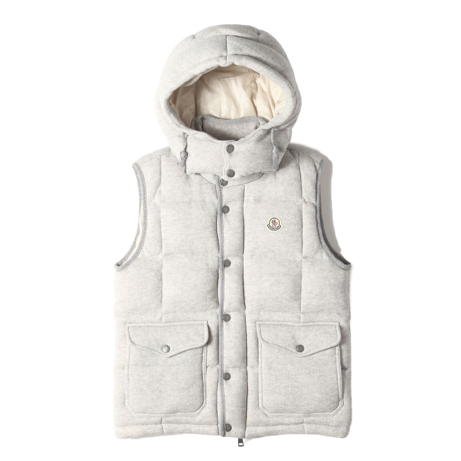 MONCLER モンクレール ダウンベスト ヘザーグレー サイズ M 取り外し フード付き メランジ ダブルジップ ダウンベスト Maglia Gile 020918422000 80087 アウター ジャケット 上着 メンズ