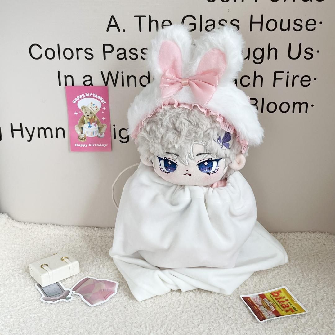 着せ替え ぬいぐるみ服 20cm メイド ドレス ヘアバンド 靴付き 綿人形 棉花娃娃 ちびぬい服 ちびぐるみ 推し活 ぬい活 ピンク コットンドール 綿人形 cotton doll-B1105