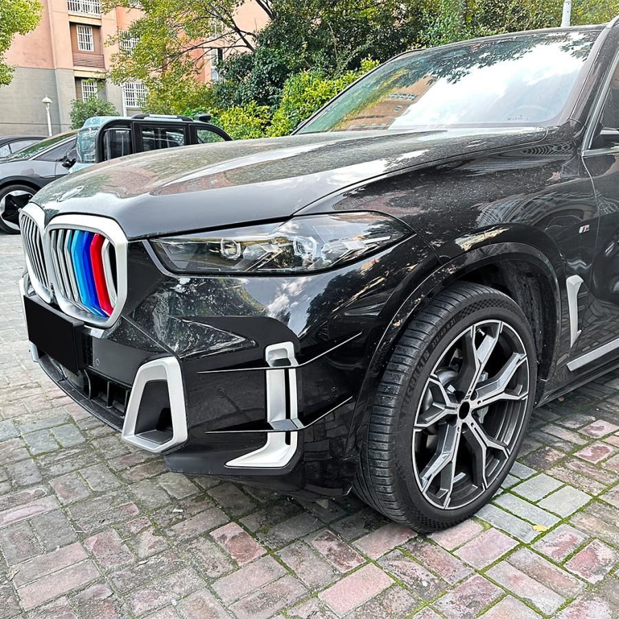 スポーティ全開♪ BMW フロントバンパー カバー カナード G05 X5 xDrive40d xDrive50e M60i X5シリーズ Mスポーツ 後期 黒 b12026
