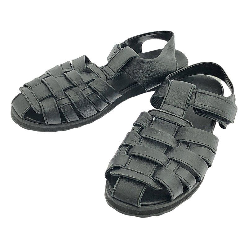 PETROSOLAUM | ペテロオラウム | kung fu flat | レザー ストラップ グルカ サンダル | 39 | black | メンズ