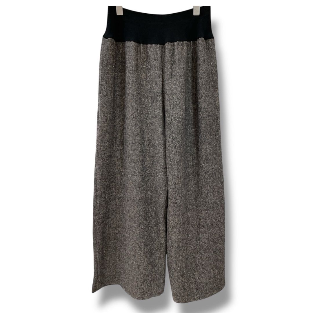 BEARDSLEY ビアズリー カラーネップツイードパンツ BEZ10A2302A0005 ウエストリブ ウール素材 裏地付き ゆったりシルエット ツイード ナチュラル グレー 2 Mサイズ レディース 秋 ゴーゴー古着セントラルパーク名古屋店No.1185