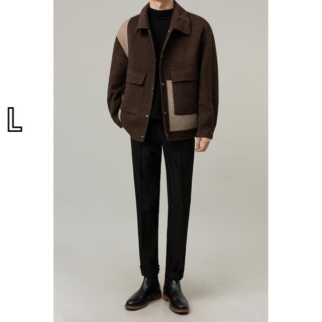 [L]秋冬 コーデ メンズ 服 シンプル ファッション オシャレ 大人 かっこいい 大きいサイズ ストリート 紳士服 カジュアル ウール コート