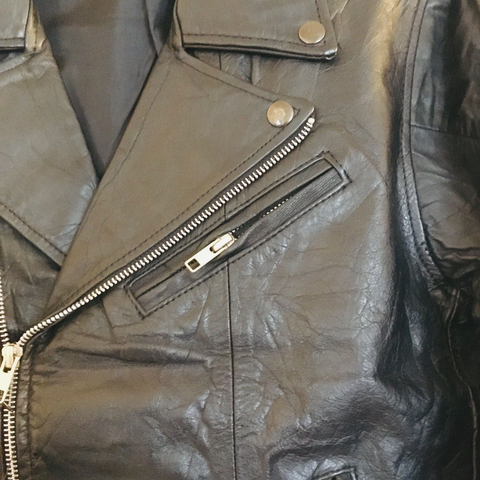 本革レザー タグ付き新品 未使用 M ダブルライダースジャケット リアル 