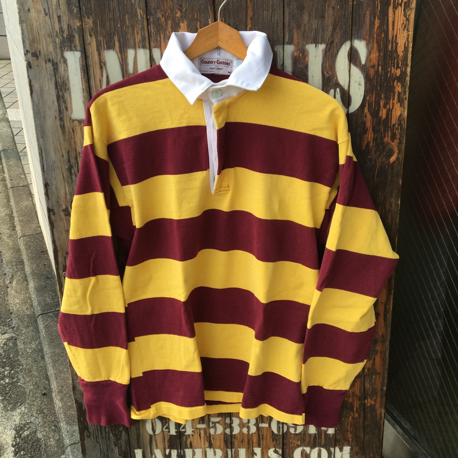 90s USA製CROSS CREEK COUNTRY COTTONS オールド クロスクリーク カントリーコットンズ ラガーシャツ US-M