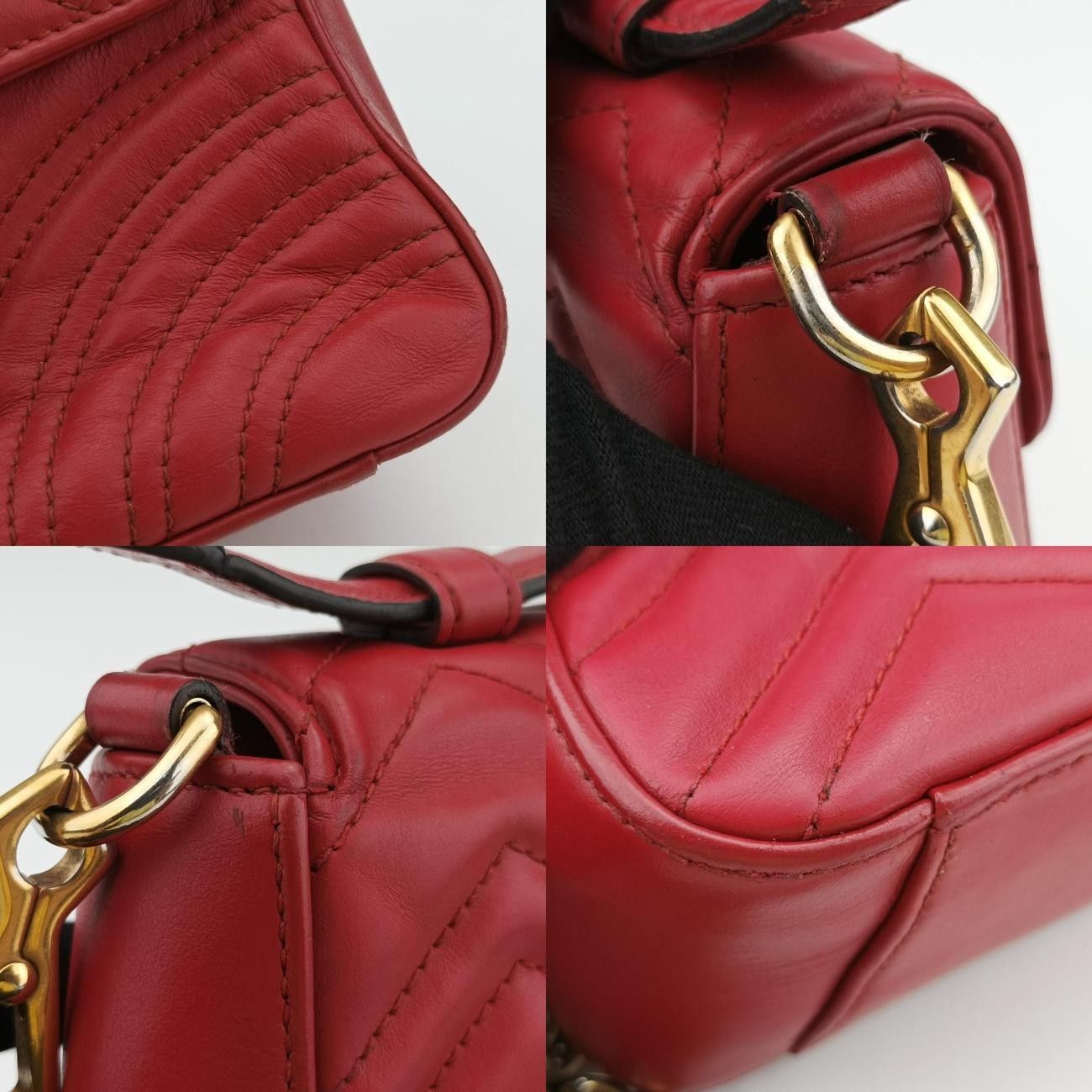 グッチGucciGGマーモントレッドレザー547260製番不明