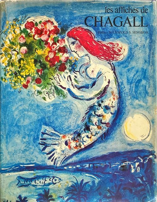 シャガール、夜に、希少レゾネの一頁、 新品額装付 シャガール ポスターカタログレゾネ(Les Affiches de Marc