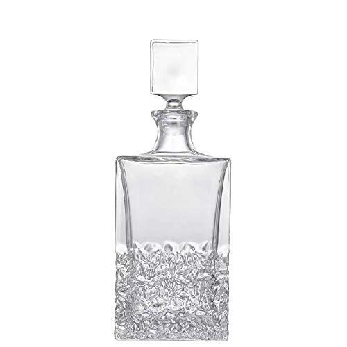 700ML Lazysongウイスキーデカンタ ブランデー デカンタ デキャンタ クリスタルグラス クリア 蓋付き 700ml Lazysong
