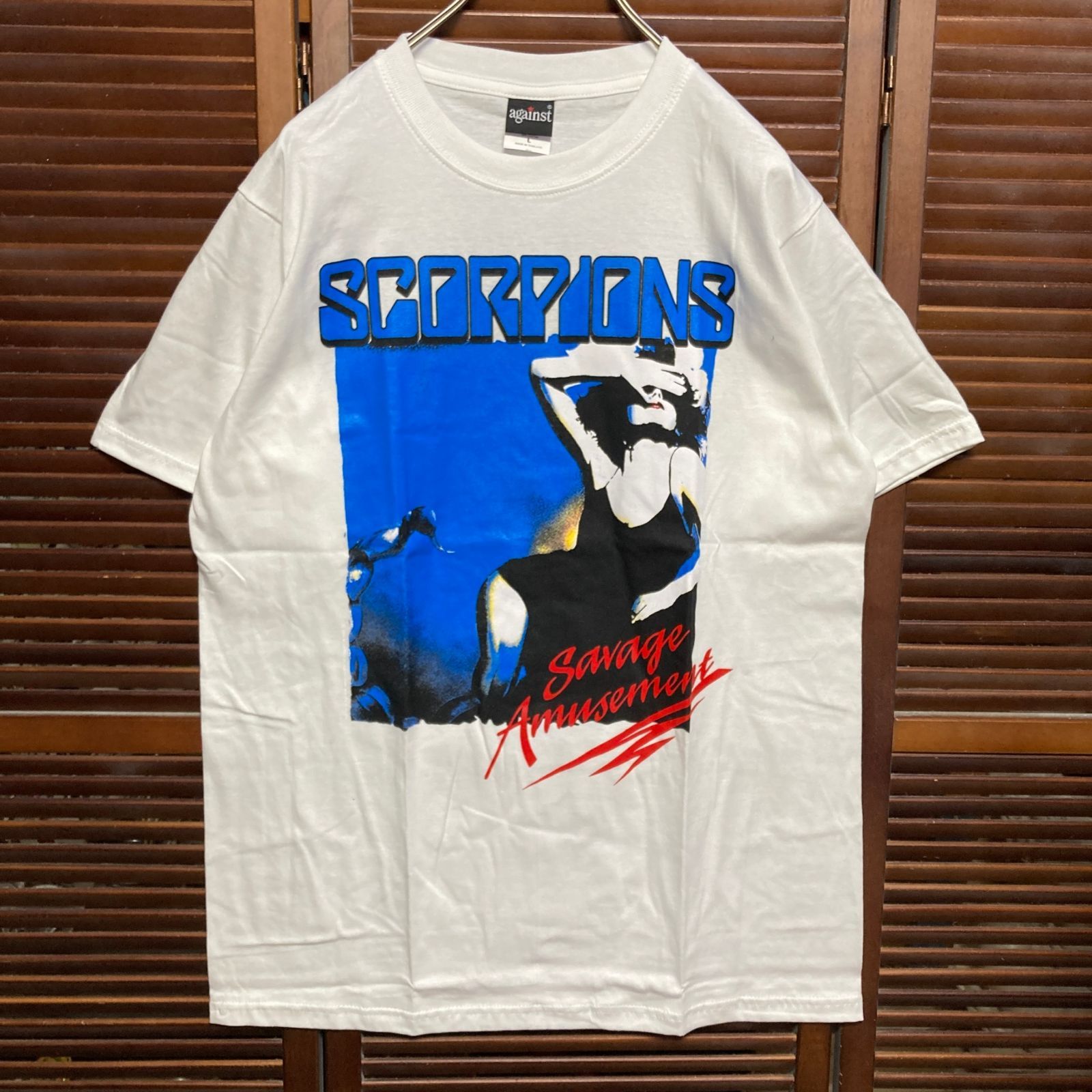 【セール対象】80s USA製 スコーピオンズ ツアーT バンド Tシャツ スコーピオンズ SCORPIONS 白 バンド Tシャツ tee ティーシャツ ロック