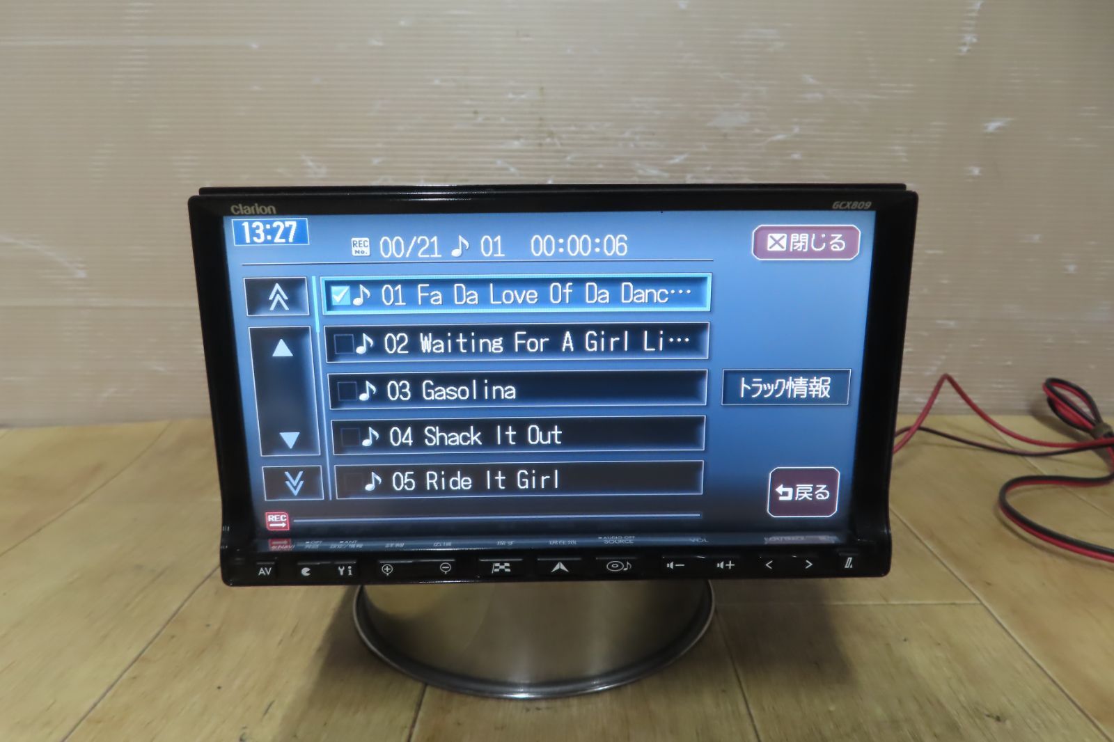 タッチパネル正常/動作保証付★A245/スバル純正 クラリオン GCX809 HDDナビ Bluetooth内蔵 CD DVD再生OK