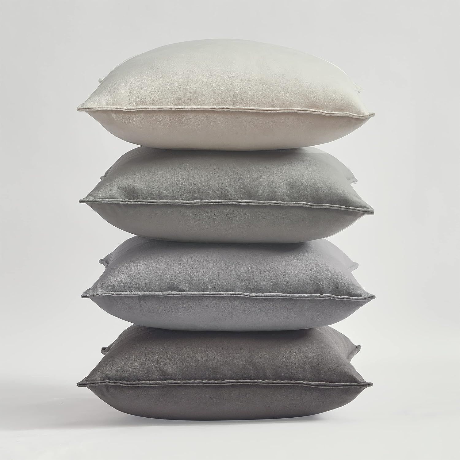 【特別セール】u003e45 cm x 45 cm グレーu003c Topfinel クッションカバー 45×45cm 4枚セット グラデーション おしゃれ 北欧 ベルベット 洗える 無地 グレー