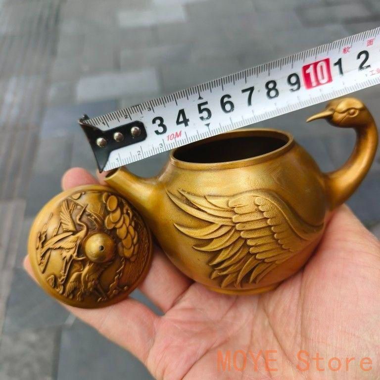 銅器 鳳凰鶴茶壺 酒壺 茶器 装飾品 工芸品 置物zw0829 - メルカリ